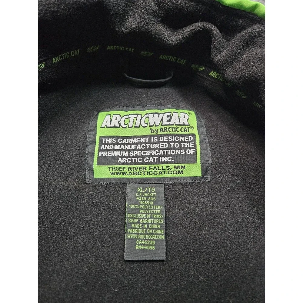Vintage 90s Arctic Cat Arcticwear Fleece Lined Jacket Coat SIZE XL Snowmobile